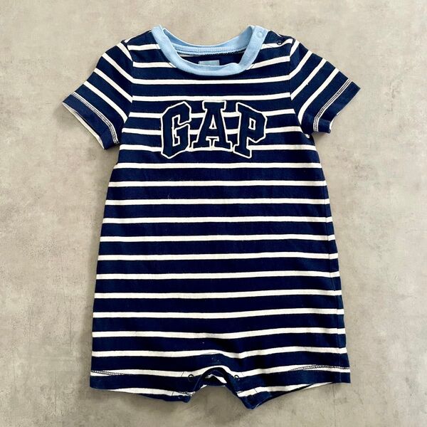 babyGap ネイビー×ホワイト ボーダー Tシャツロンパース 70