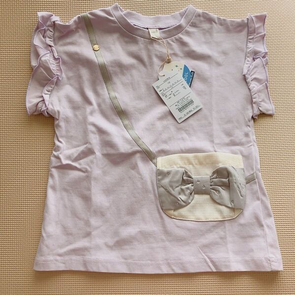 アプレレクール 「接触冷感」リボンポシェット付きTシャツ 120