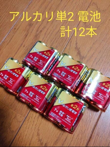 【グリーン購入法適合商品】Vアルカリ乾電池★単2形 2本パック★6パック★計12★使用推奨期限2028.12★ LR14VN2S