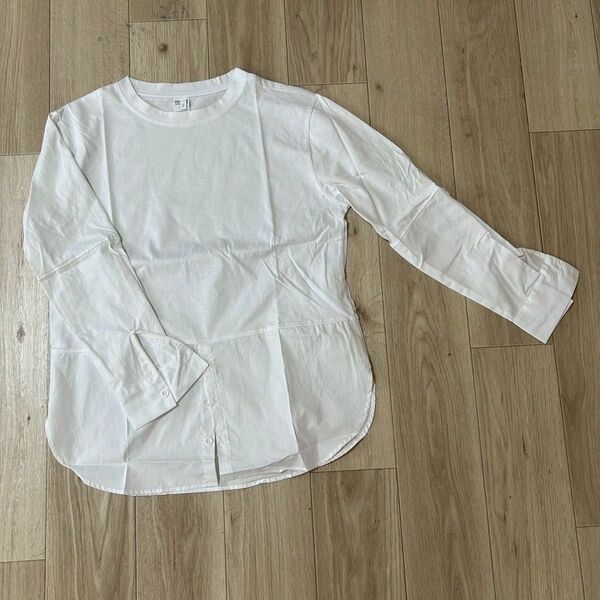 【週末セール】ロンT シンプル 白 Tシャツ 長袖 M ホワイト レディース