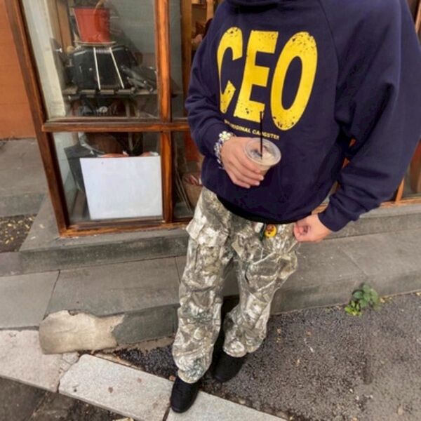 ワイド L 迷彩 カーゴパンツ 男女兼用 リアルツリー ヴィンテージ