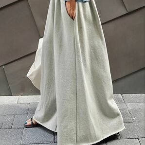 ★ ライトグレー ワイド スウェット パンツ ミニ裏毛 未使用 試着のみ★