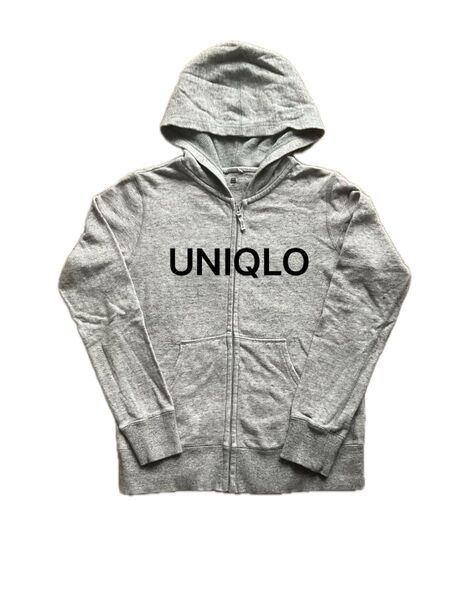 【美品】UNIQLO ジップアップパーカー グレー 150cm
