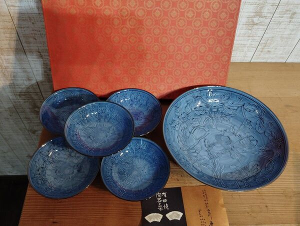 有田焼 肥前哲三郎窯 中皿5枚 大皿1枚 計6枚 新品 未使用 和食器 有田焼 中皿 銘々皿 哲三郎窯 陶器 肥前哲三郎窯