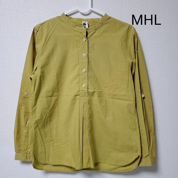 マーガレットハウエル MHL シャツ ブラウス 長袖 2 M イエロー