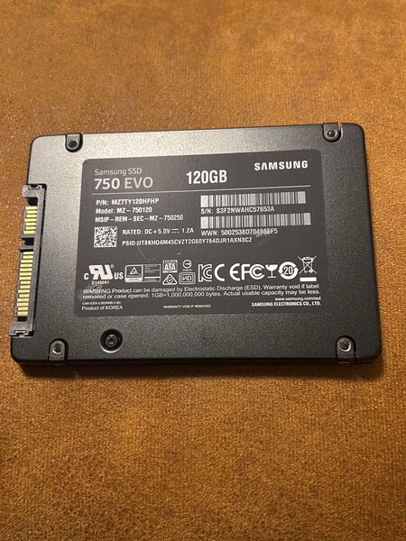 Samsung 750 EVO 120GB SSD 固定具付き SATA SAMSUNG