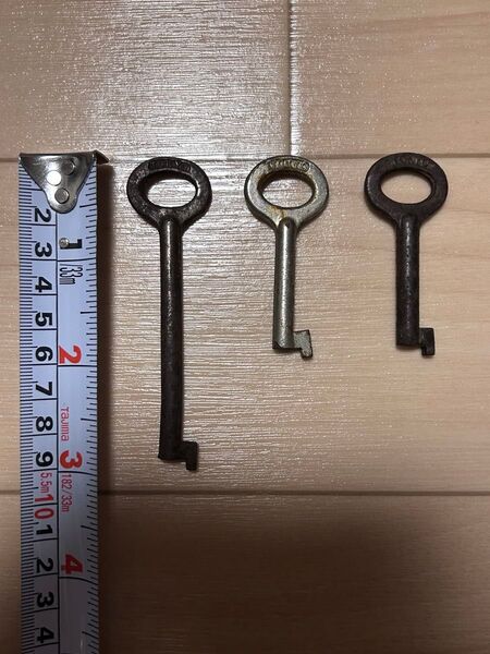 国鉄 アンティーク ラッチキー 忍び錠 3本セット コレクション 当時物 鉄道放出品 TOKYO IWATA製