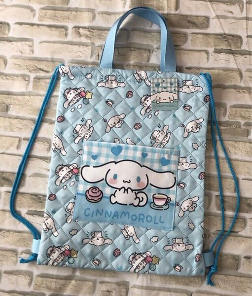 サンリオ シナモロール シナモ キルティング ナップサック お着替え 体操服入れ りゅっく 入学準備 入園準備