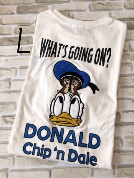 ディズニー ドナルド チップとデール サガラ 刺繍 半袖 tシャツ レディース L パルパルーザ