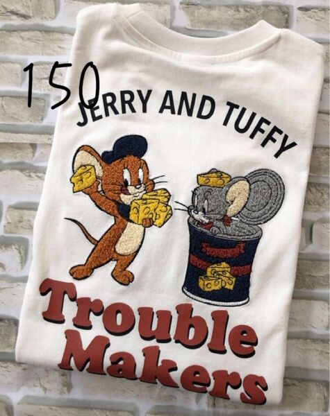 トムとジェリー ジェリー タフィー サガラ 刺繍 半袖 tシャツ 150