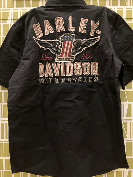 HARLEY-DAVIDSON 半袖シャツ 黒 メンズ 未使用 M