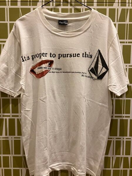 VOLCOM Tシャツ ロゴ プリント ホワイト 古着 M