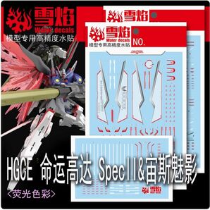 HGデスティニーガンダムSpecⅡ&ゼウスシルエット 水転写式デカール 3枚組
