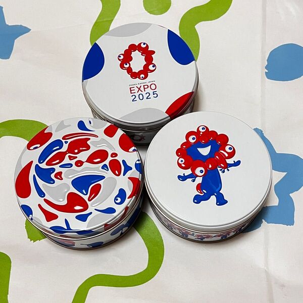 万博 ミニゴーフル缶 限定品 3セット ミャクミャク 神戸風月堂