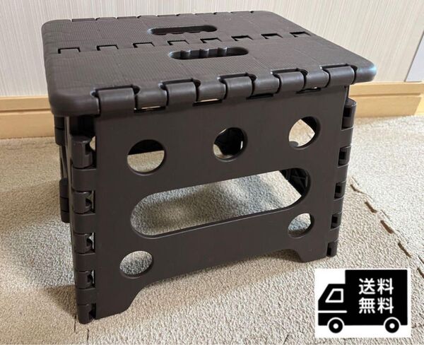 折りたたみ ステップ台 脚立 椅子 ブラウン
