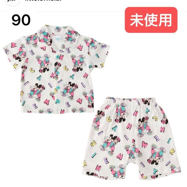 littc リトシー しまむら ディズニー disney タキヒヨー ミッキー ミニー 半袖パジャマ 前開き 綿 レトロ 100