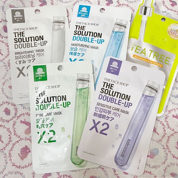 THE FACE SHOP Wケア シートマスク &ティーツリーシートマスクセット