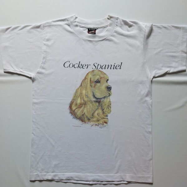 90sアニマルプリントtシャツ M 犬柄