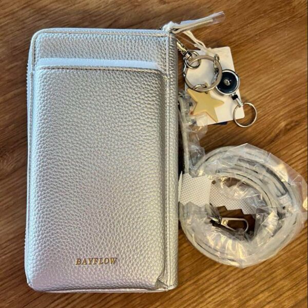 BAYFLOW シルバー スマホショルダーバッグ