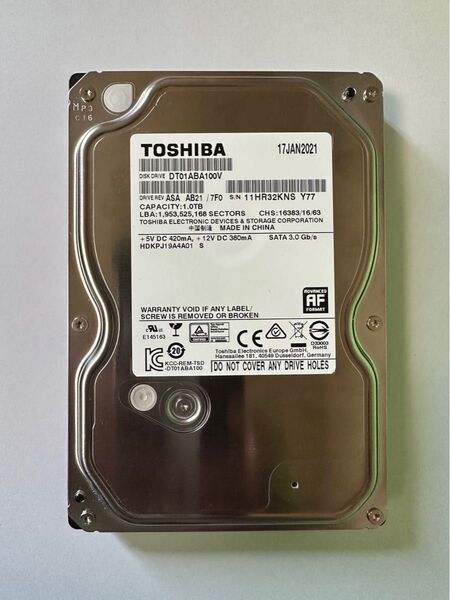 TOSHIBA HDD 1TB 3.5インチ AVコマンド