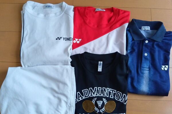 バドミントン ゲーム Tシャツ 半袖 M ヨネックス glimmer 練習 試合 ユーズド セット 上下 全道 5点セット