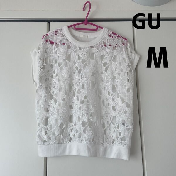 GU 半袖Tシャツ レース M