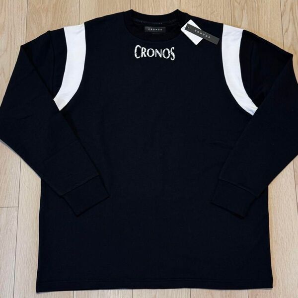 新品 CRONOS クロノス 長袖 Tシャツ ロンT 黒 白 XL