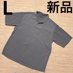 シーズンリーズン 新品 グレー 半袖シャツ L メンズ しまむら