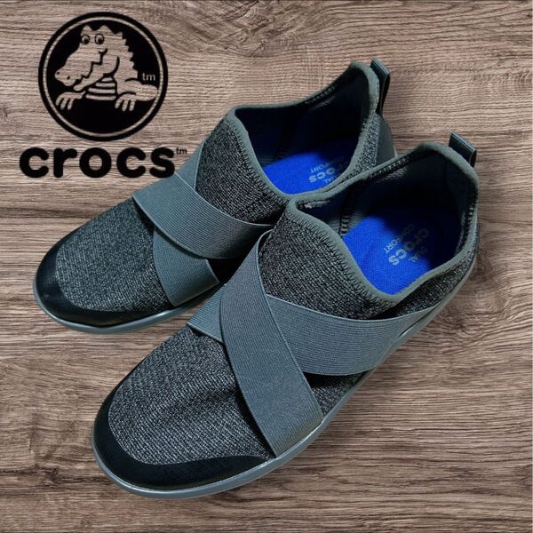 クロックス crocs スニーカー スリッポン 23cm w7 グレー