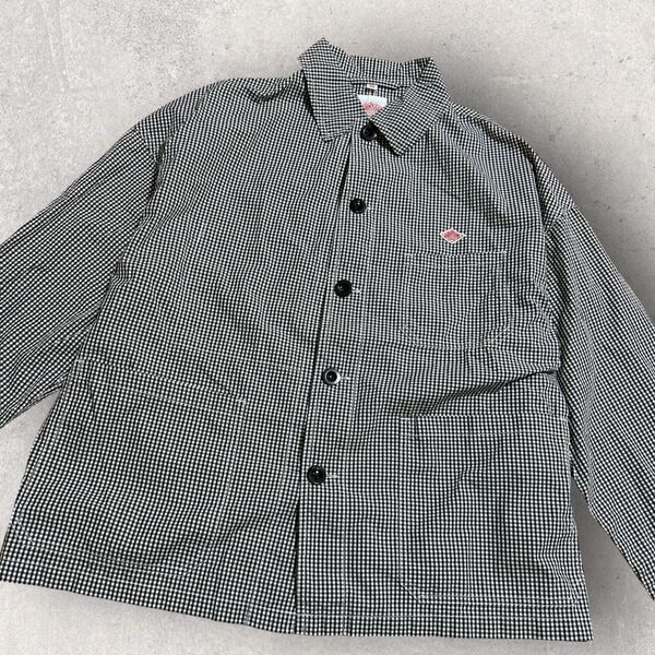 美品 DANTON ダントン コットンポプリンカバーオール シャツジャケット