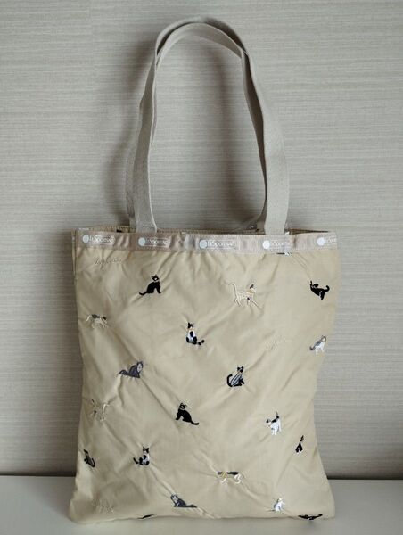 レスポートサック トートバッグ 刺繍 猫柄