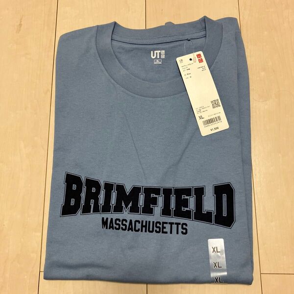 ユニクロ BRIMFIELD MASSACHUSETTS Tシャツ XL ブルー系 未使用