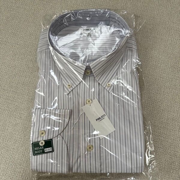 未使用品 PIMLICO ワイシャツ 長袖 ボタンダウン ストライプ 4L