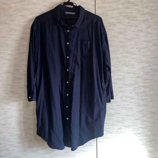 SAN VALLEY サンバレー コットンロングシャツ シャツワンピース M