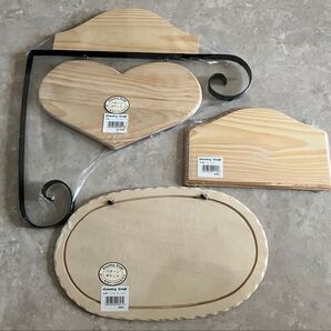 Country Craft トールペイント用 白木の木製エントランスプラーク 3点セット