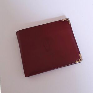 カルティエ 2つ折り財布 マストライン ボルドー ユニセックス カード 定期入れ加工なし