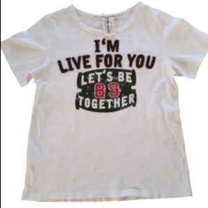 美品 キューブシュガー Tシャツ 半袖 ユニセックス 英文字 M オフホワイト
