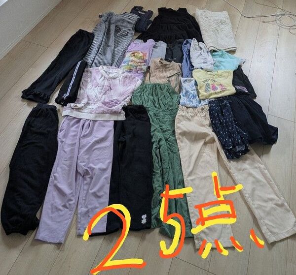 130cm 25点まとめ ワンピース Tシャツ スカート キュロット 長ズボン 薄手パンツ