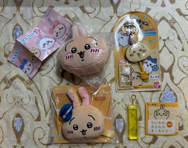 うさぎ もちもちフェイスマスコット ロリポップチョコチャーム ぬいぐるみメジャー ちいかわ ホテルキーホルダー ガチャガチャ