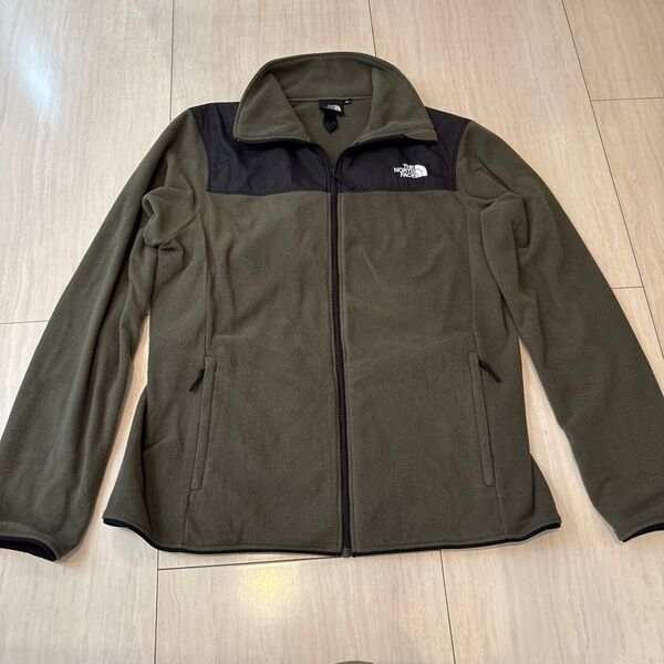 #お買い得# ノースフェイス 定番フリース ジャケットカーキレディース実寸L登山アウトドアキャンプ