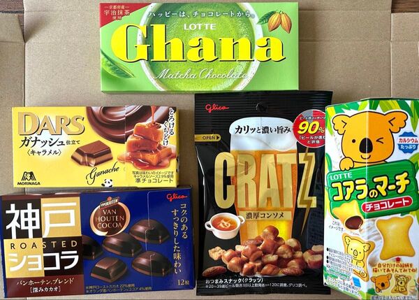 ギフト用菓子G6 神戸ローストショコラ ガーナ抹茶チョコ コアラのマーチ クラッツ ダースガナッシュ仕立てキャラメル