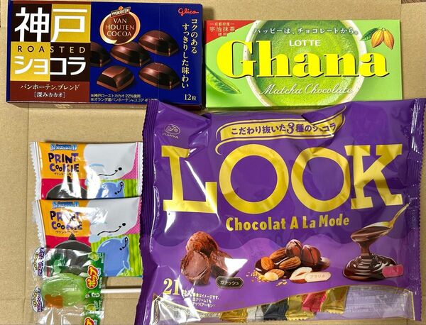 お菓子詰め合わせG8 神戸ローストショコラ LOOKファミリーパック ガーナ抹茶チョコレート おまけにクッキー2枚など
