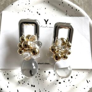 【つぶシルバークリアピアス】 アクセサリー ピアス