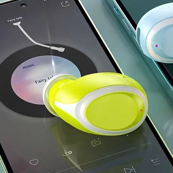 【イエロー】片耳 Bluetooth ワイヤレスイヤホン イヤフォン