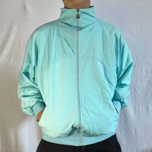 スカイブルー ジャケット スタンドカラージャケット フルジップ 古着 ユーロ古着