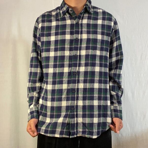 J Crew フランネルシャツ 長袖 ネルシャツ ボタンダウン 長袖シャツ チェック柄 L 古着
