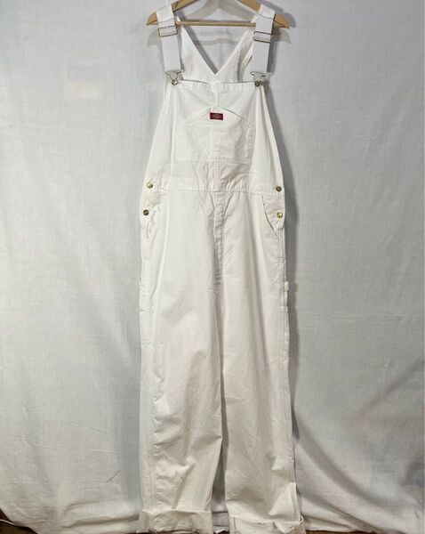 Dickies オーバーオール 白 ホワイト ディッキーズ 古着 つなぎ サロペット