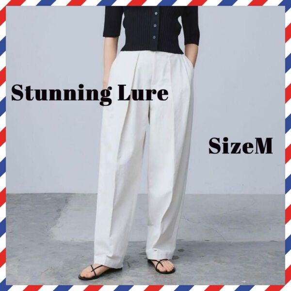 人気 Stunning Lureスタニングルアー コーティングタックパンツ コットン M スラックス 2タック パンツ 無地 M