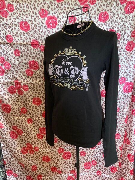 未使用 Juicy couture テリアロゴ バックプリント ロンT ブラック y2k 平成ギャル 希少