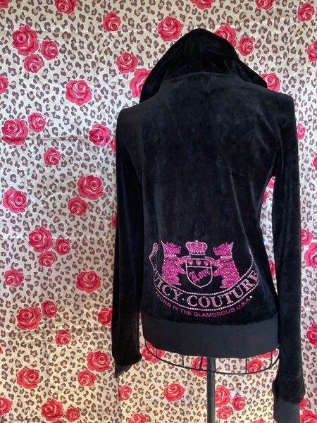 希少 juicy couture y2k 平成ギャル ジューシー テリアロゴ ビジュー ベロアパーカー レア アーカイブ グランジ